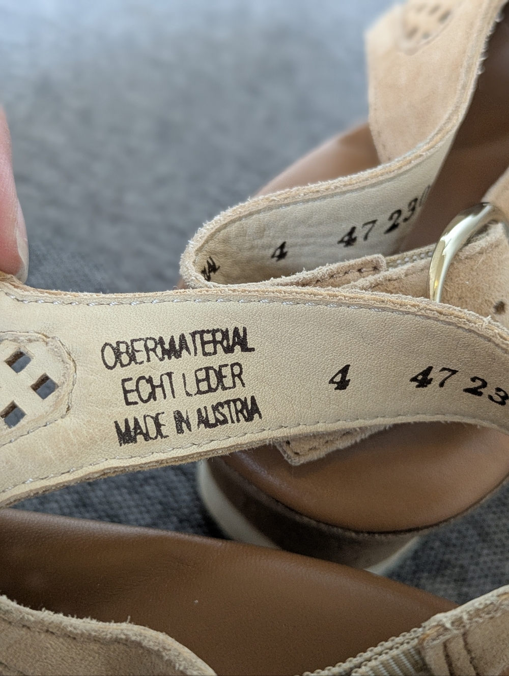 Paul Green Cleo Wedge Super Soft Slingback Sandal Space Nubuck Tan Size 6 - Picture 10 of 14